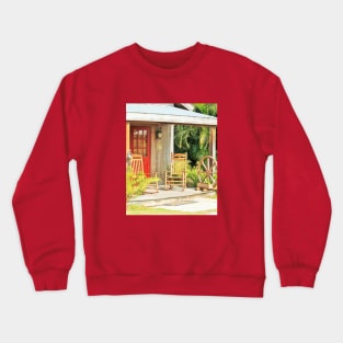 Western Front Porch with Rocking Chairs Crewneck Sweatshirt